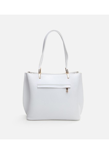 Kadın Deri Beyaz Omuz Çantası