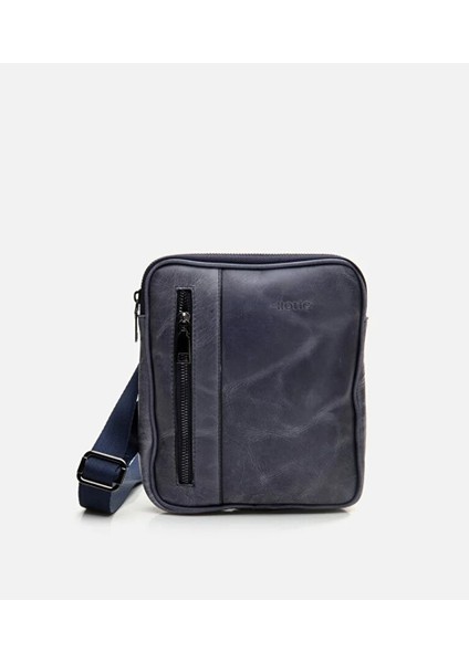 Erkek Deri Lacivert Postacı Çantası