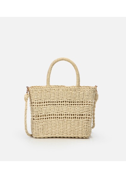 03CAH312310A310 KADIN Hasır Bej Omuz Çantası
