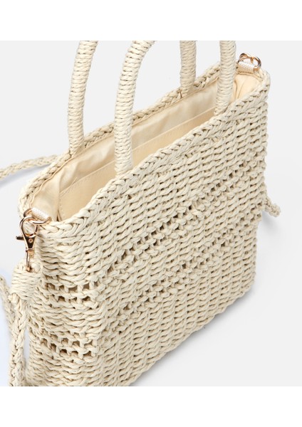 03CAH312310A310 KADIN Hasır Bej Omuz Çantası