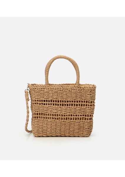 03CAH312310A340 KADIN Hasır Kahverengi Omuz Çantası