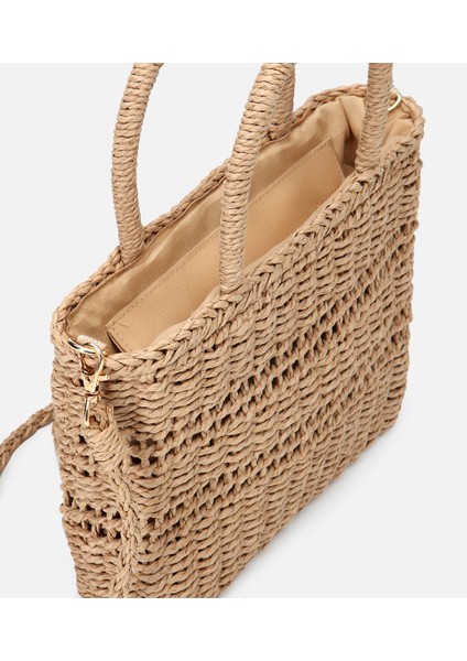 03CAH312310A340 KADIN Hasır Kahverengi Omuz Çantası