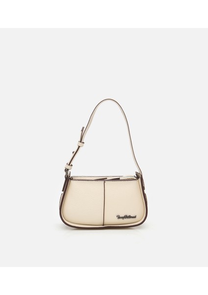 03CAH309450A400 KADIN Deri Ekru Ayarlanabilir Askılı Mini Çanta
