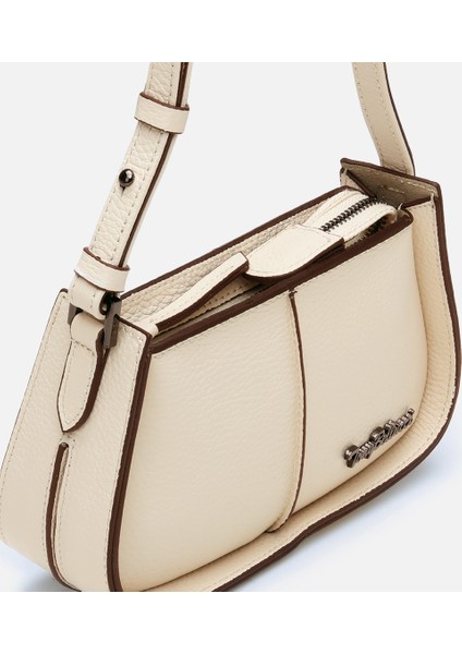 03CAH309450A400 KADIN Deri Ekru Ayarlanabilir Askılı Mini Çanta