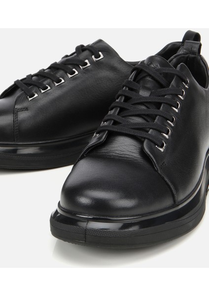 02AYH311560A100 ERKEK Deri Siyah Günlük Ayakkabı