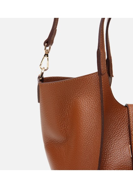 03CAH309420A370 KADIN Deri Taba Kilit Detaylı Tote Çanta