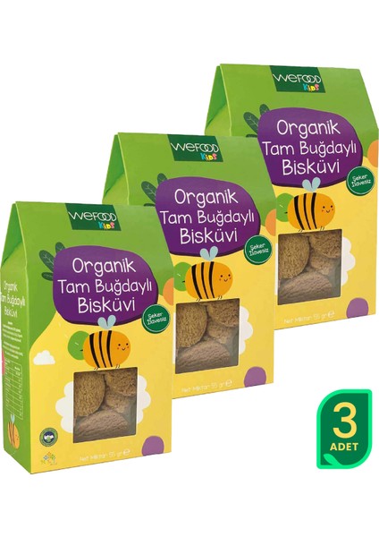 Kids Organik Tam Buğdaylı Bisküvi 55 gr 3'lü 8683347032761