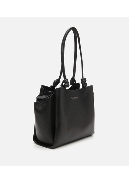 03CAH309440A100 KADIN Deri Siyah Omuz Çantası