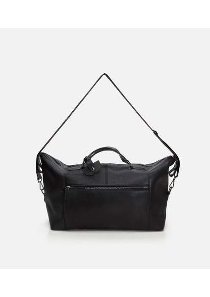 04CAH290740A100 HAKIKI Deri Siyah Erkek Çanta x Danilo Zanna