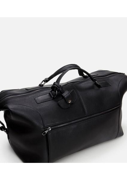 04CAH290740A100 HAKIKI Deri Siyah Erkek Çanta x Danilo Zanna
