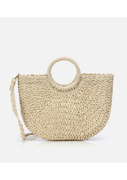 03CAH311630A310 KADIN Ekru Hasır Omuz Çantası