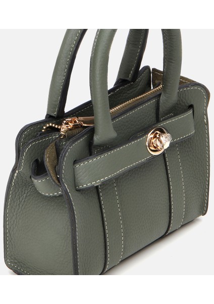 03CAH301090A880 KADIN Deri Haki Kilit Detaylı Mini Çanta