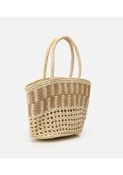 03CAH312320A310 KADIN Hasır Bej Omuz Çantası