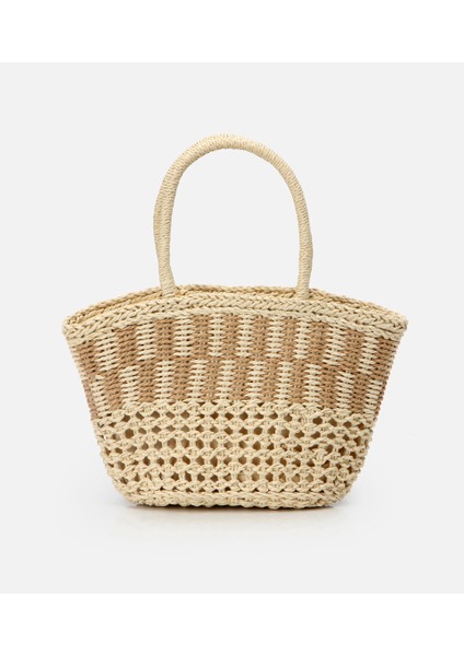 03CAH312320A310 KADIN Hasır Bej Omuz Çantası