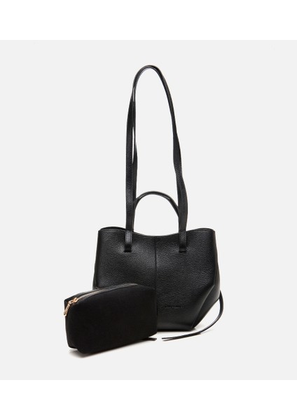 03CAH310310A100 KADIN Deri Siyah Tote Çanta