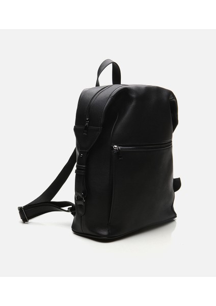 04CAH290780A100 Deri Siyah Erkek Sırt Çantası x Danilo Zann