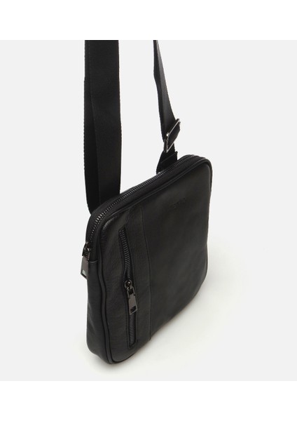 Erkek Deri Siyah Postacı Çantası