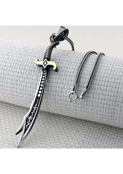 Gümüş Hz. Ali Zülfikar Kılıcı Kolye (BC-726FB4)