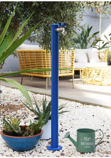 Bahçe Çeşmesi Yuvarlak Mavi 5*17*86cm fiyatları