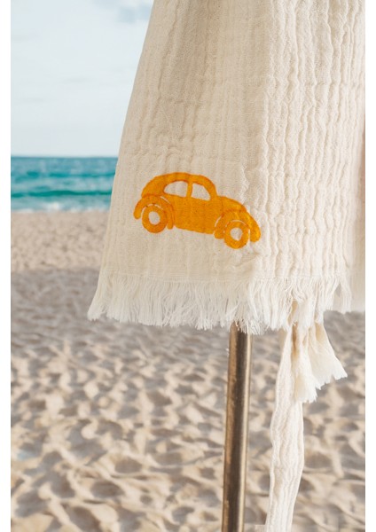 %100 Organik, El Işçiliği Taş Baskı Çocuk Bornozu - Trafik modelleri