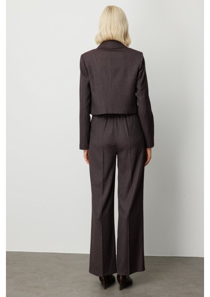 Simli Kumaş Crop Ceket Bordo modelleri