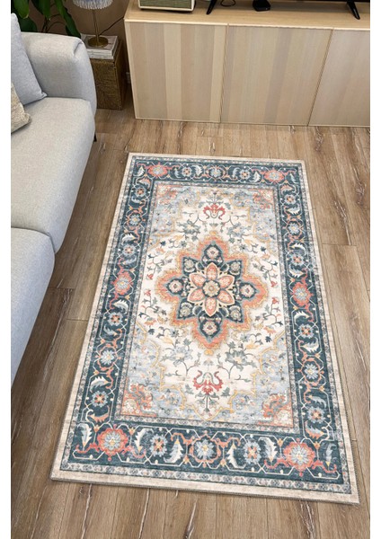 Gösterişli Oriental Desen Halı Modern Evler Için Doğal Tonlarda Çiçek Desenli Vintage fırsatları