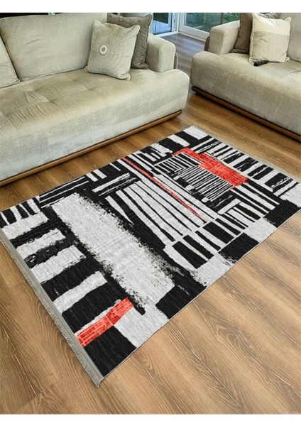 MARS30 Fırça Desenli Yıkanabilir Kaymaz Pamuk Tabanlı Salon Halısı, Koridor ve Mutfak Halısı modelleri