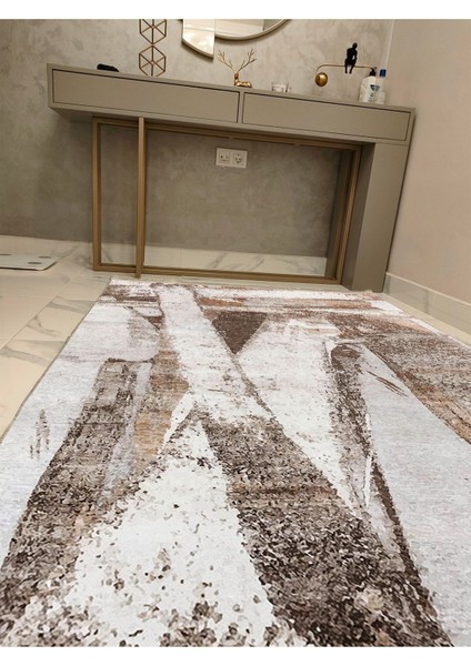 MARS16 Fırça Desenli Yıkanabilir Kaymaz Pamuk Tabanlı Salon Halısı, Koridor ve Mutfak Halısı modelleri