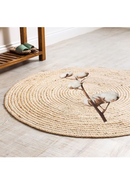Boho 921 Pamuk Tema Etnik Örgü Yuvarlak Natural Renk Çift Taraflı Halı fiyatları