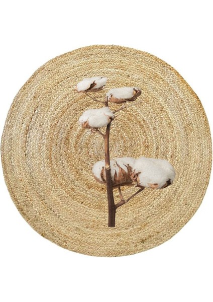 Boho 921 Pamuk Tema Etnik Örgü Yuvarlak Natural Renk Çift Taraflı Halı indirimleri