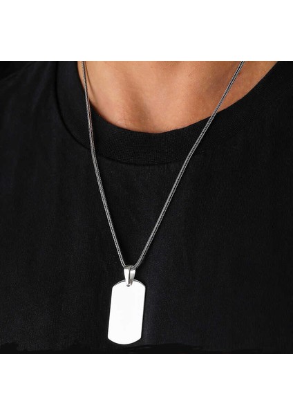 925 Ayar Gümüş Kare Plaka Kolye (BC-FB6175)