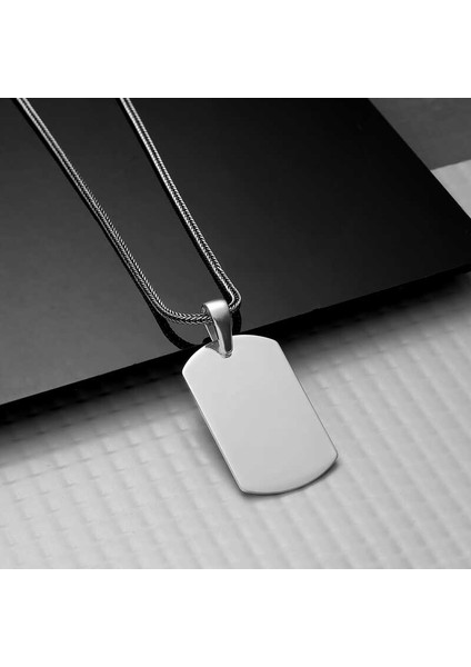 925 Ayar Gümüş Kare Plaka Kolye (BC-FB6175) fiyatları