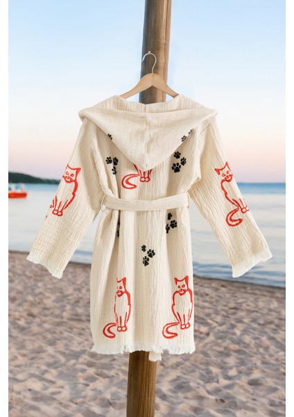 %100 Organik, El Işçiliği Taş Baskı Garson Boy Bornozu - Pisi fiyatları