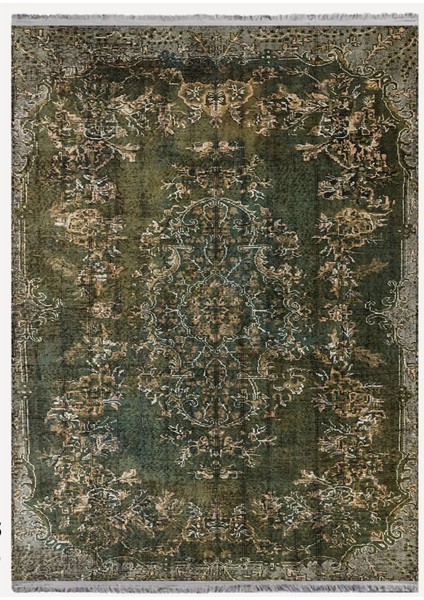 Mars 2177 Eskitme Desenli Yıkanabilir Kaymaz Tabanlı Salon Halısı, Koridor ve Mutfak Halısı