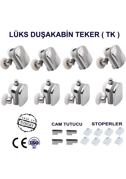 Ayrıntıshop Duşakabin / Cam Kabin Tekerleği Lüks Takım Set 8Li