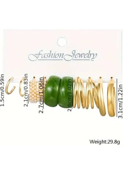 5 Çift Metal ve Akrilik Setten Oluşan Günlük Küpe Seti fiyatları