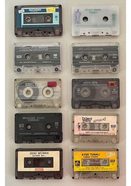 10 Tane Türkçe Tsm Kaset Lotu Kartonetsiz (Zeki Müren,muazzez Abacı,bülent Ersoy,sibel Can...)