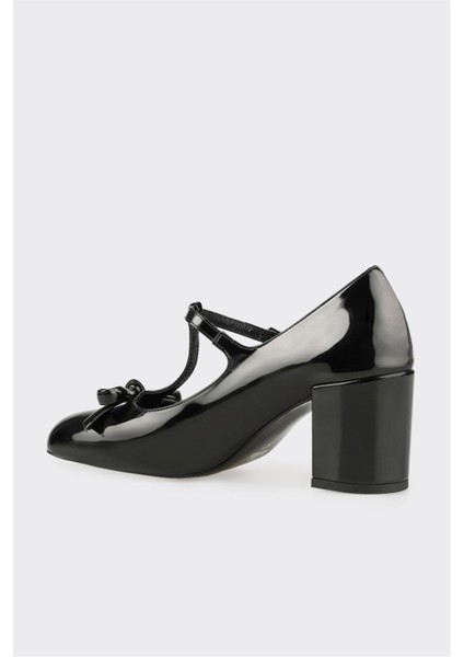 Siyah Kadın Orta Topuk Ayakkabı modelleri