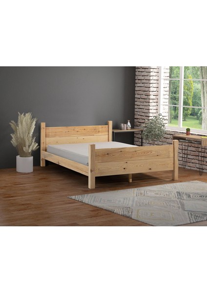Melani Ithal Çam Masif Ahşap Karyola 150X200