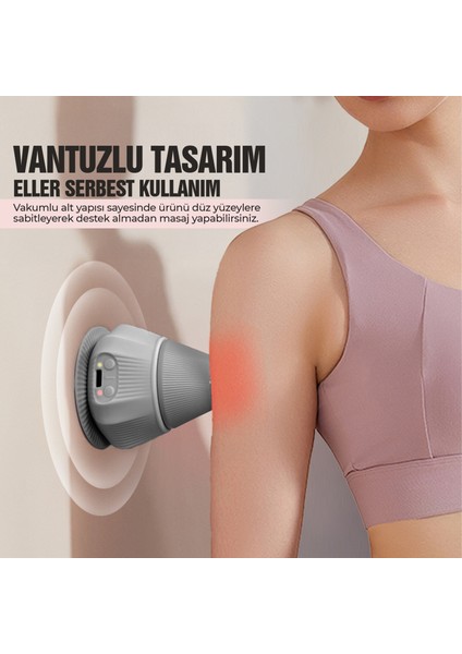 4 Başlıklı Silikon Vücut Masaj Aleti – Şarjlı | 2 Kademe Isıtmalı, 3 Masaj Modlu