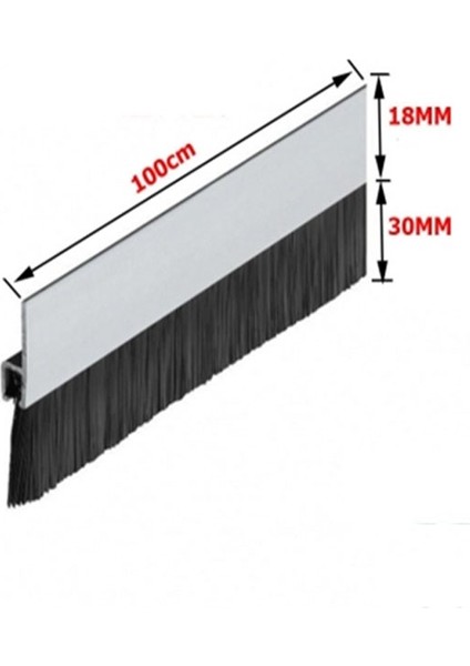 Ayrıntıshop Kapı Alt Fırça Fitil - Alüminyum Kapı Alt Kıl Fırça Süpürgesi- 100CM