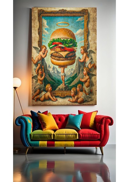 Kutsal Burger Ev Duvar Salon Güzellik Salonu Ofis Dükkan Dekarasyon Kanvas Tablo