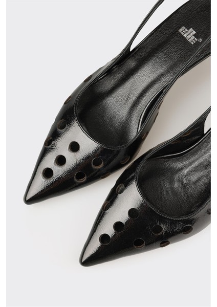 Siyah Deri Kadın Topuklu Ayakkabı fırsatları