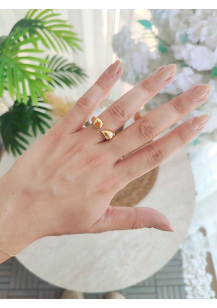 Kadın Bombeli Damla Tasarım Yüzük fiyatları
