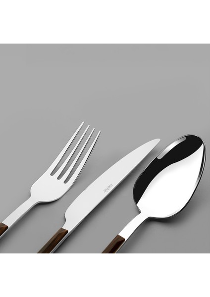 Viola Ahşap 6 Kişilik Desenli 18 Parça Kutulu Çatal Kaşık Bıçak Takımı modelleri