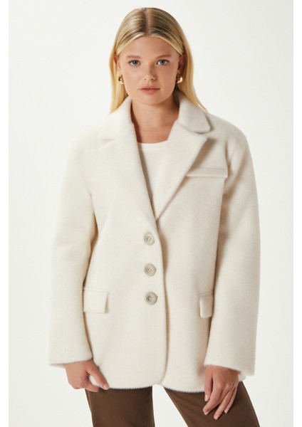 Kadın Tylor Krem Suni Kürk Ceket