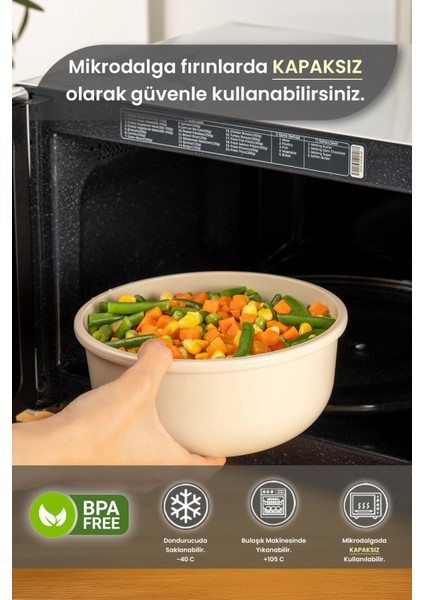 Ayza 2'li Yuvarlak Saklama Kabı Seti Mikrodalga ve Dondurucu Çok Amaçlı Mutfak Saklama Kabı 1,5-2,5l fiyatları