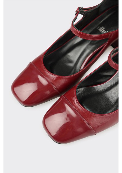 Bordo Kadın Orta Topuk Ayakkabı fırsatları