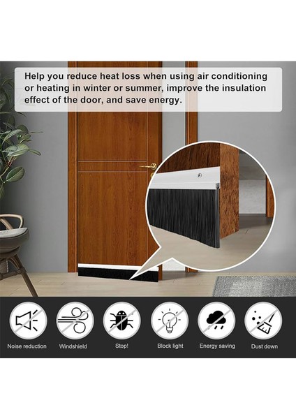 Ayrıntıshop Kapı Alt Fırça Fitil - Alüminyum Kapı Alt Kıl Fırça Süpürgesi- 100CM modelleri