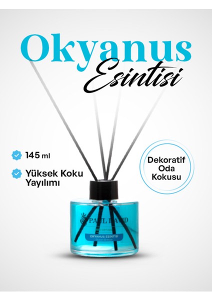 Okyanus Esintisi Yüksek Koku Yayılımlı Dekoratif Bambu Çubuklu Oda Kokusu 145 ml fırsatları